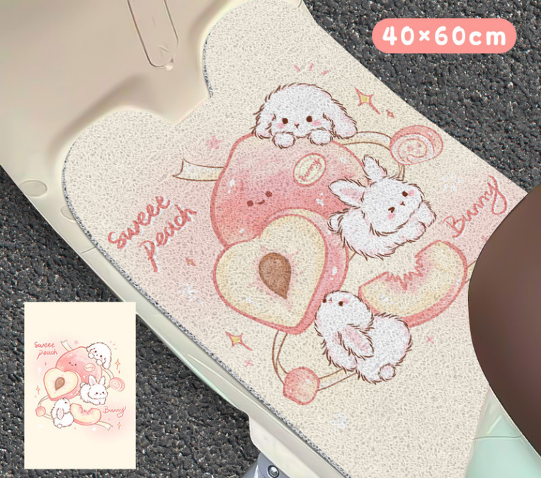 Cute cartoon silk loop electric vehicle floor mat, wear-resistant, protects from mud and sand, easy to clean, direct factory sales and delivery
