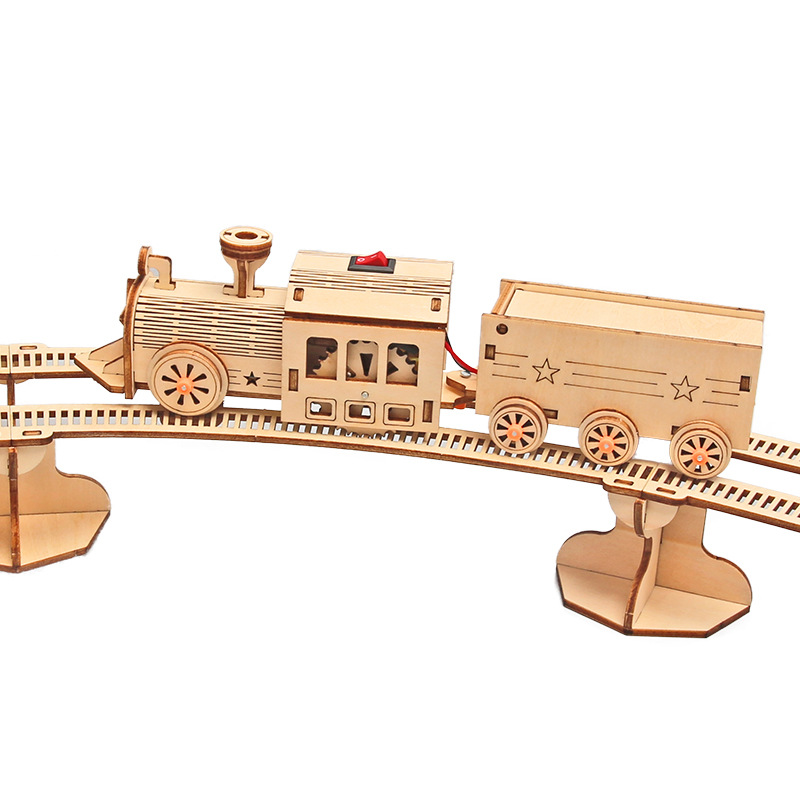 Tren ferroviario Tecnología pequeña producción niños ciencia experimento enseñanza juguetes jóvenes estudiantes hechos a mano materiales de bricolaje al por mayor