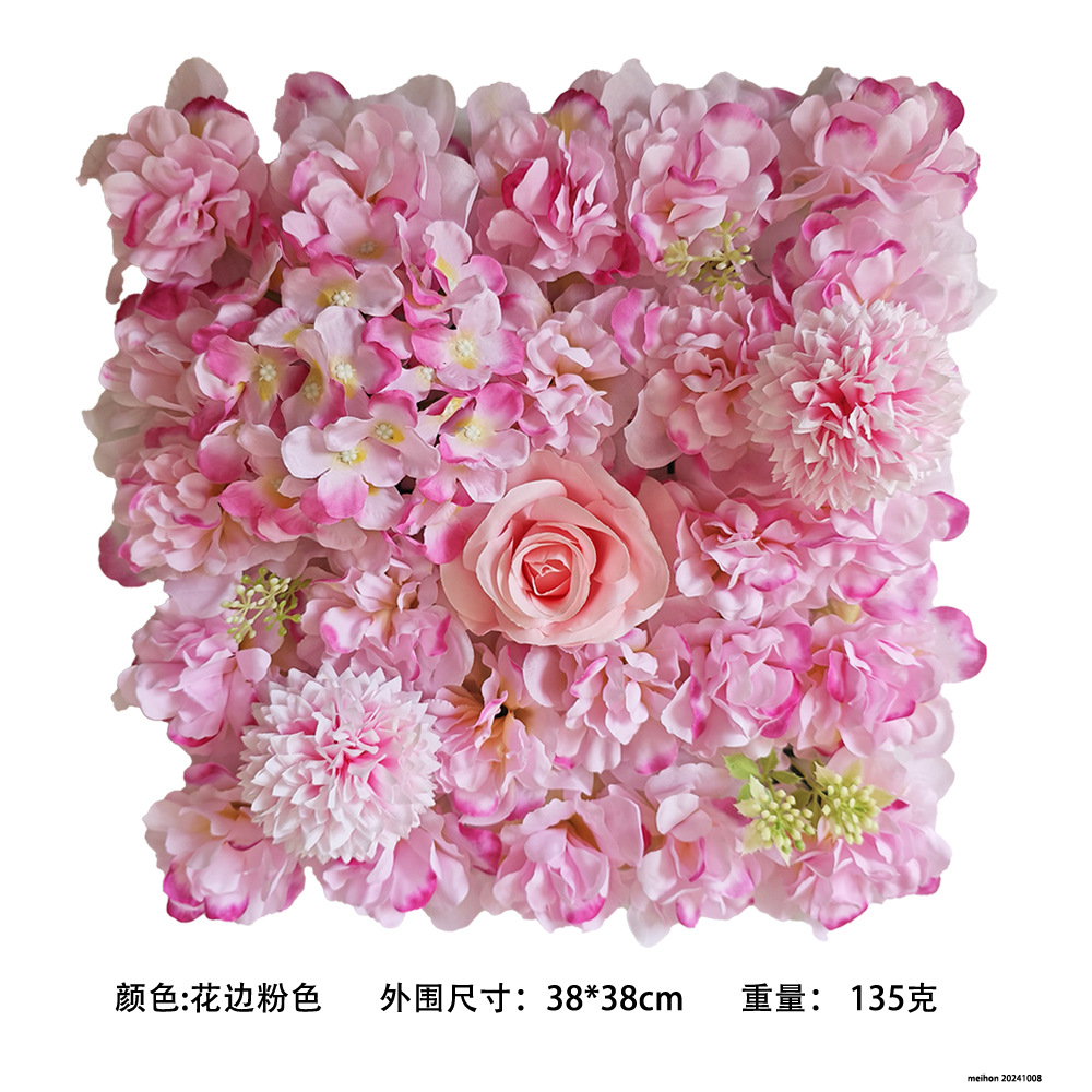 Pared de flores simuladas, rosas, hortensias, fondo artificial para bodas, pared para fotografía de bodas, flores falsas, accesorios de decoración para el hogar