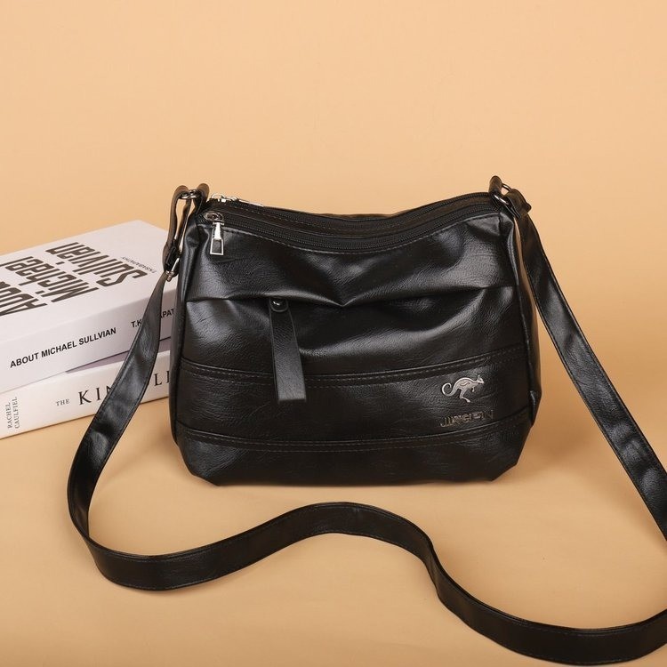 跨境新款简约中年妈妈包大容量软皮质感单肩包时尚通勤斜挎托特包