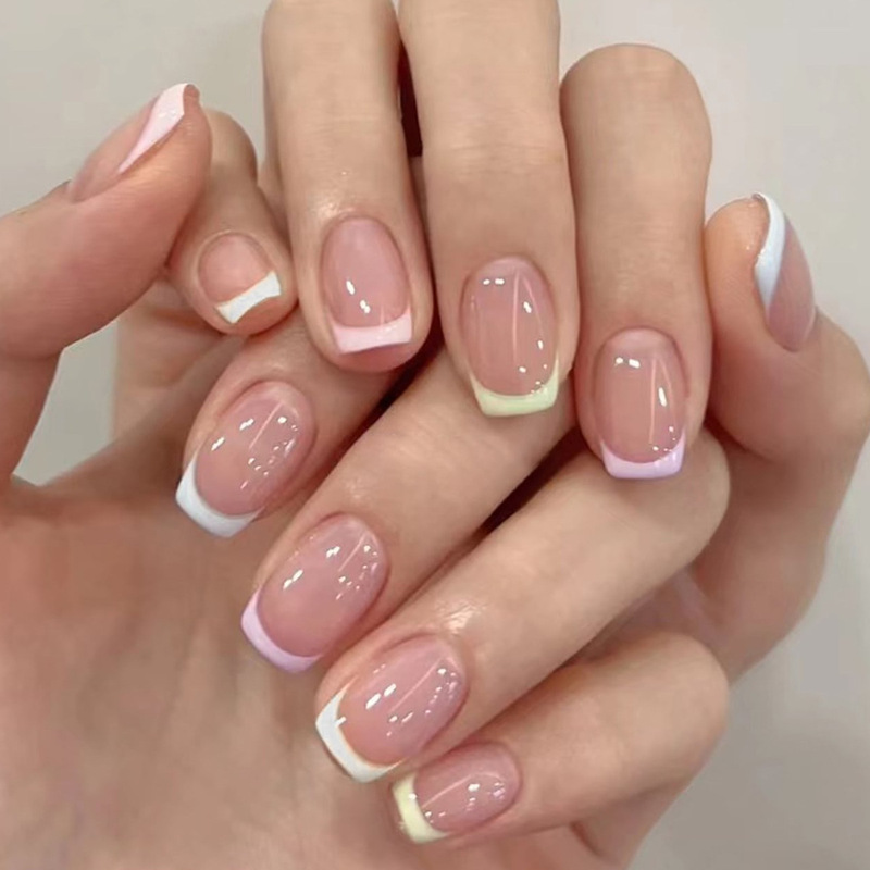 Ins Style Gentle Nude French Manicure Patch Multi-Color Contrasting Wearable Nail Whitening Nail Patch Reusable Ins Style Gentle Nude French Manicure Patch Multi-Color Contrasting Wearable Nail Whitening Nail Patch Reusable