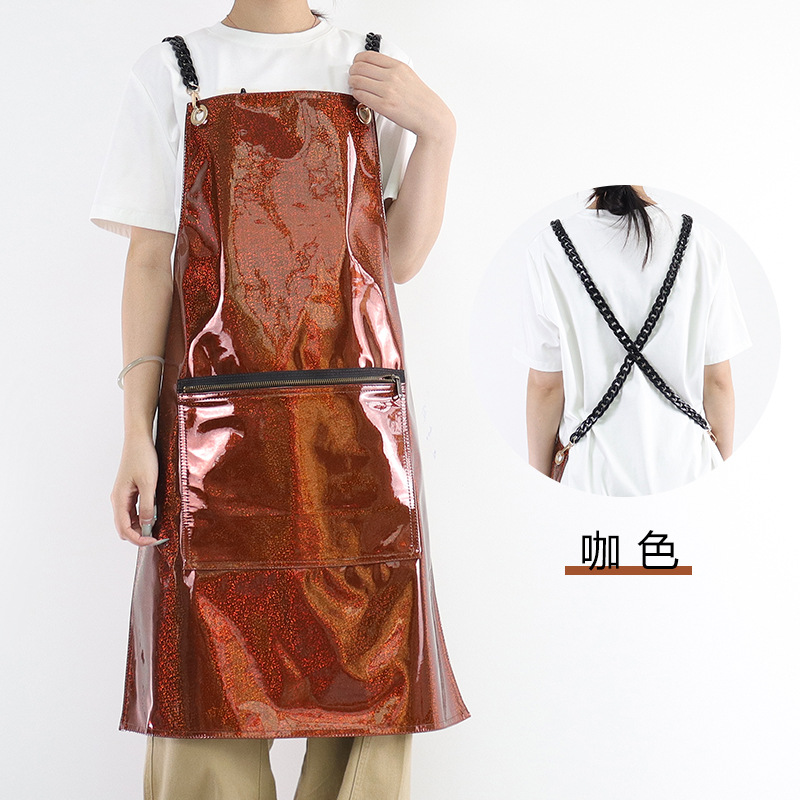 Transfronterizo Amazon nuevo delantal PU de color fantasma impermeable pintura de arte barbero ropa de trabajo cocina delantal doméstico