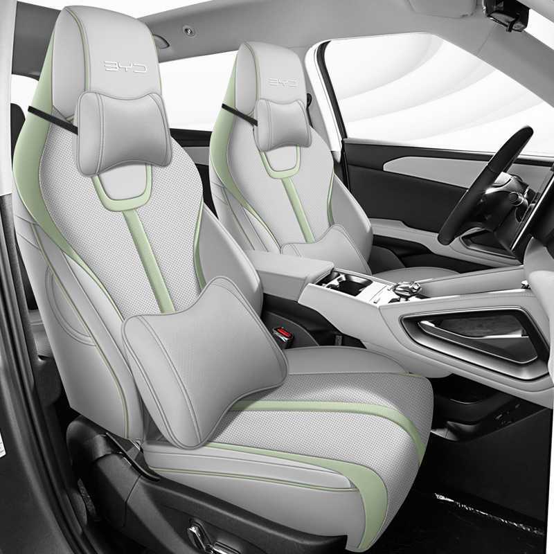 BYD – Modelə uyğun (Original) oturacaq örtükləri Four Seasons Universal - gray-green-luxury-edition-note-car-model-year-rear-row-half-cover