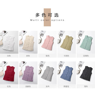 2025 Winter New Lightweight down Jacket Women's Short Style Middle-Aged and Elderly Round Neck Inner Liner Warm Vest