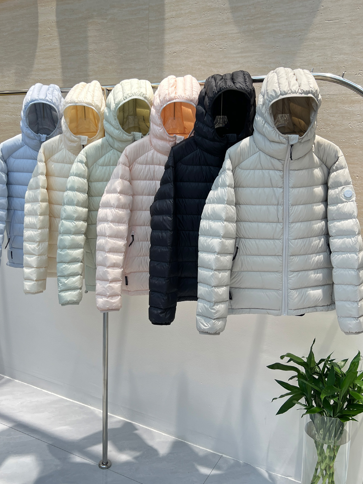 Velvet light and thin short down jacket