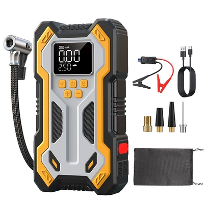 【N3】Cross-Border Car Emergency Jump Starter with Air Pump, Multifunctional Portable Battery Charger and Ignition Device (Other Automotive Safety Supplies) - 6000mah-smart-clip-storage-bag-need-to-be-customized