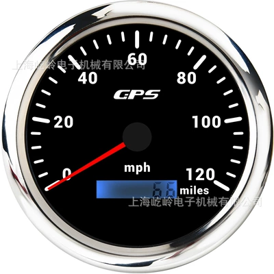 110mm Colorful Backlit Pointer, automobile instrument - 0-120mph-silver-edge-black-bottom