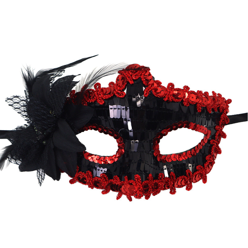 Tronos transfronterizos Amazon venta caliente máscara de fiesta de disfraces traje de moda pintura de media cara máscara de fiesta de carnaval