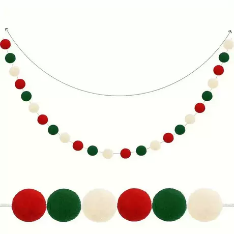 Hair ball skewers: red, green and milky white