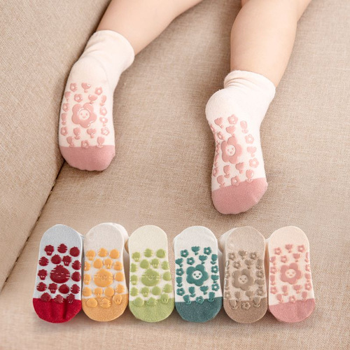 INS款儿童地板袜秋冬新款硅胶新生婴儿宝宝学步袜卡通儿童袜