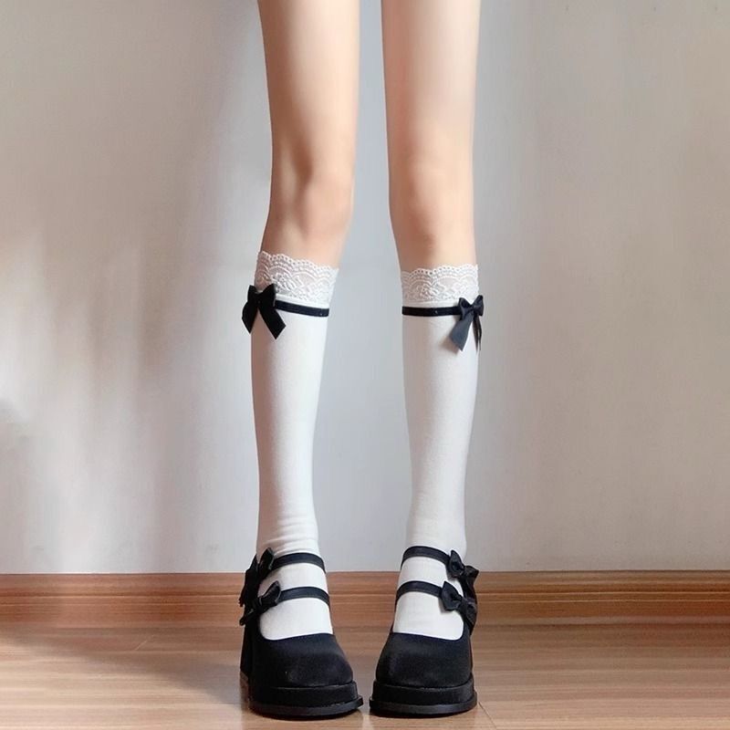 日系百搭Lolita小腿堆堆袜JK软妹女袜卡通熊猫夏天薄款吸汗透气|undefined