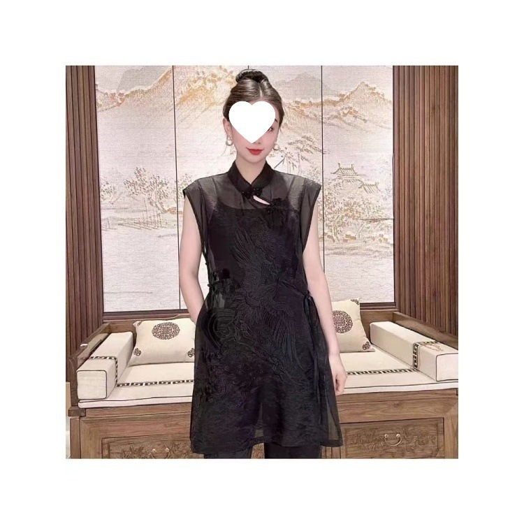 2025新款女夏季新中式国风女装时尚别致感年轻气质三件套绣花|undefined