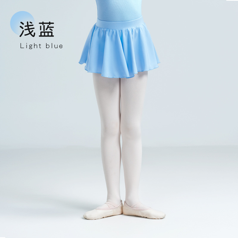 Falda de ballet para niños Nueva falda de baile de práctica de todo fósforo Falda corta Falda de gasa elástica de media longitud para niñas Falda de baile