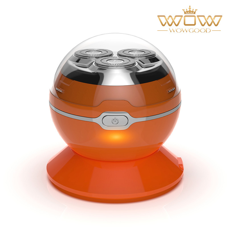 Afeitadora eléctrica esférica para cabeza rapada, mini máquina de una sola cabeza, recargable y resistente al agua