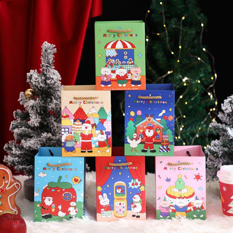 平安夜苹果盒圣诞节糖果盒纸质果包糖果盒创意盒子圣诞礼物袋厂家|ms