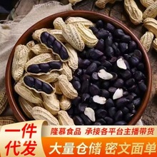 批发原味富硒黑花生带壳小粒黑花生味甜黑皮花生米500g云南特产黑