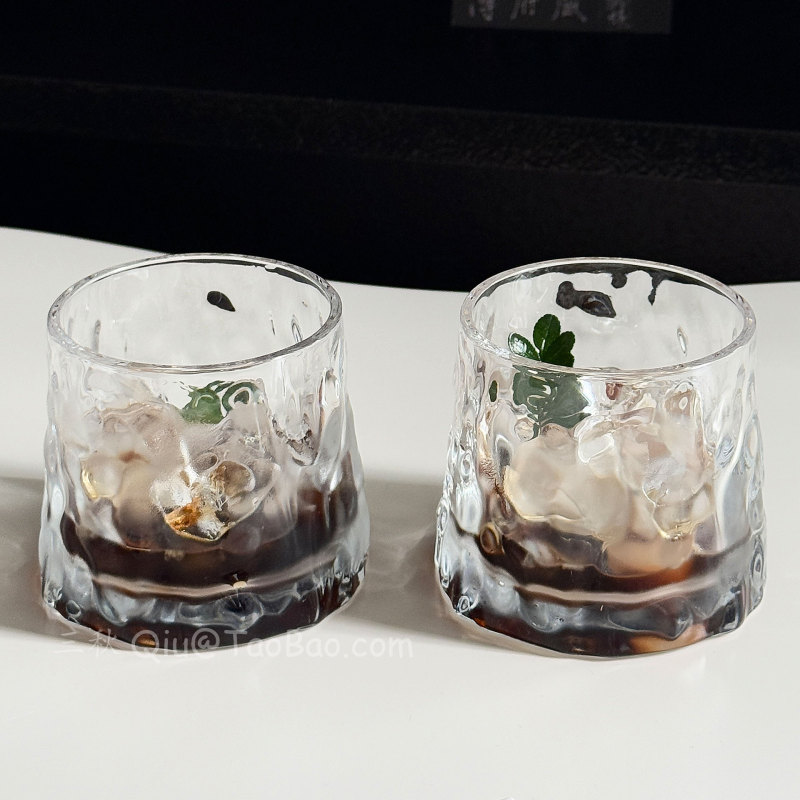 Sanq ニッチレトロ氷河パターンガラスウイスキーワイングラスジュースカップラテカップコーヒーカップドリンクカップ|undefined