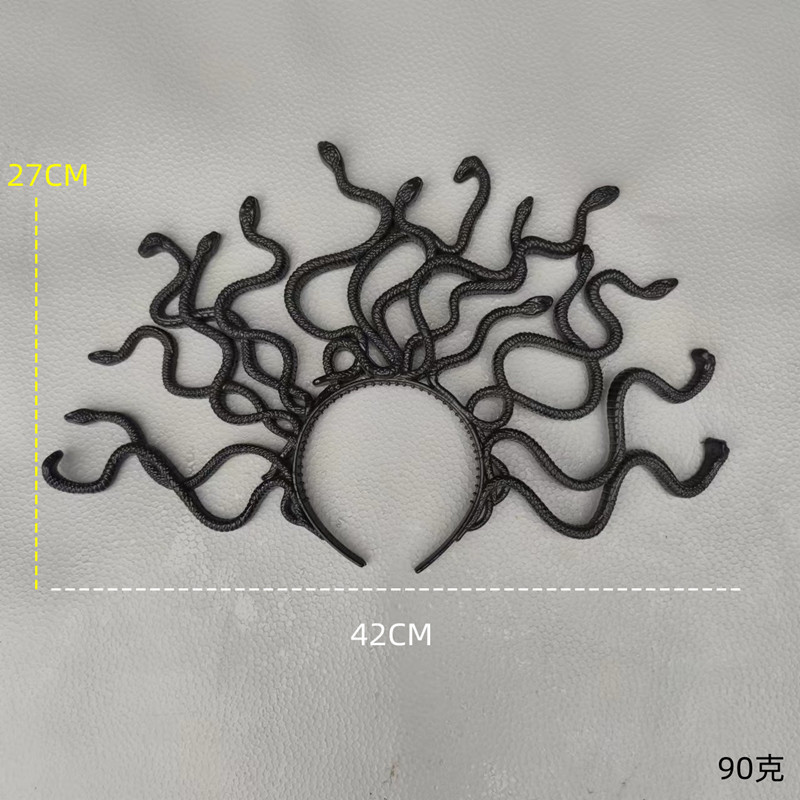 COS simulación en forma de serpiente divertido vestir accesorios de carnaval Medusa Halloween scary Banshee exagerado horror tocado