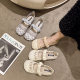 Flat Retro Translucent Ballet 2025 Spring and Autumn Single-layer Shoes Women's Flower Beige Slip-on New Soft Pea Shoes