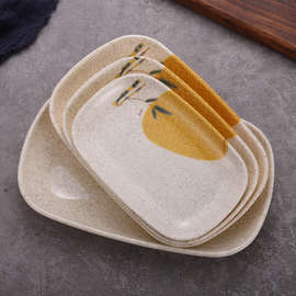 Z30K 10个装肠密胺粉盘子长方形商用早餐厅火锅食材菜碟塑料