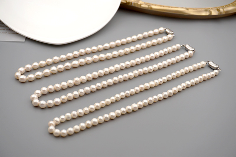 Simple Style Round Pearl Beaded Bracelets Necklace 1 Piece display picture 3