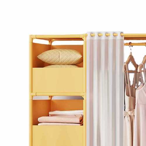 Simple Wardrobe Fabric Home Use Minimalist Modern Bedroom Dustproof Economical Wardrobe Storage Multifunctional Hanger Rental