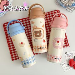 软萌可爱316不锈钢保温杯 手提式旋转盖直饮杯学生可倒水杯子批发