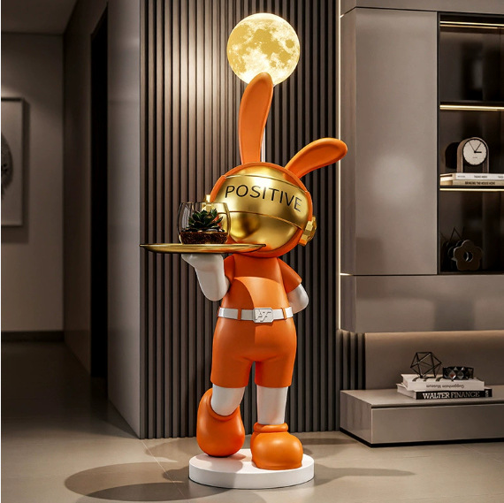 Modern Style Cartoon Balloon Rabbit Storage Floor-Standing Ornaments Living Room Sofa Coffee Table Decorations Store Welcome Decorations