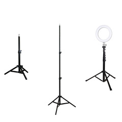 Camera Tripod with Three-Leg Support, Floor Stand, Phone Holder, LED Colorful Light, Outdoor Photography and Livestreaming Tripod