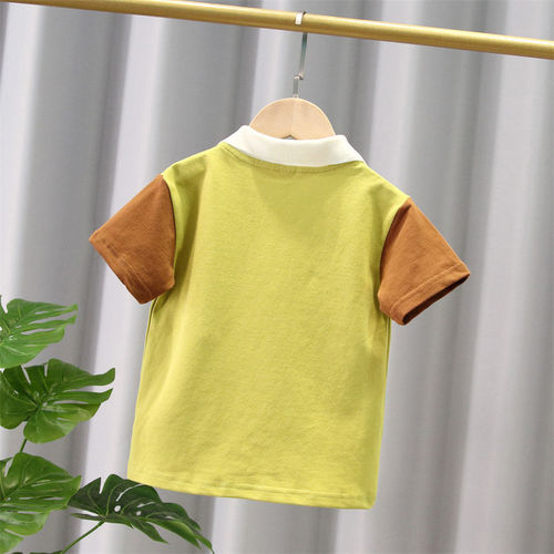 T087-aviator POLO shirt-fashion niche sports round neck doll collar trendy short style with collar