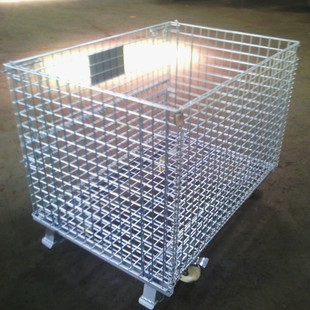 Ready-Stock Storage Cage, Foldable Iron Mesh Frame, Heavy-Duty Logistics Express Sorting Basket, Warehouse Turnover Cage, Storage Cage, Galvanized