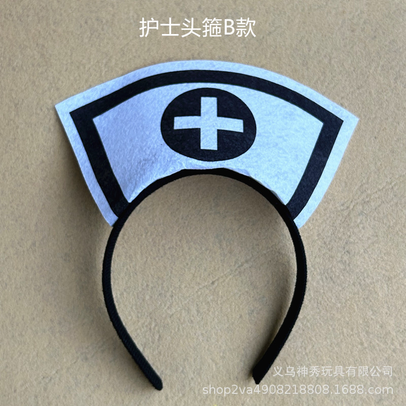 Diadema de enfermera pequeña para fiesta de Halloween accesorio cosplay danza tocado
