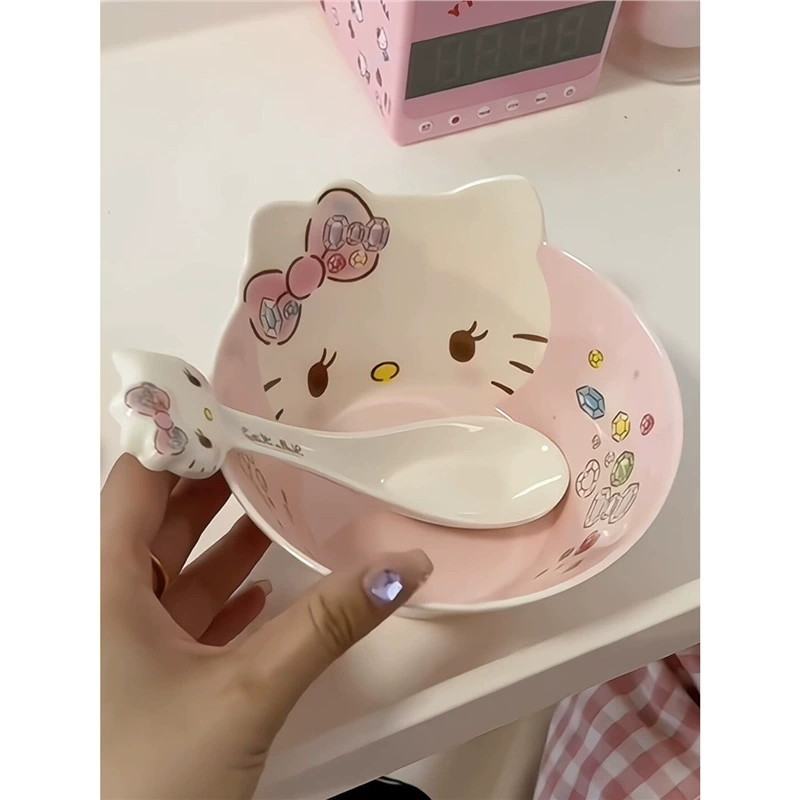 Hellokitty миска меламиновая ложка ktcat Hello Kitty Sanrio столовая посуда для домашнего питания миска детское дополнительное питание миска