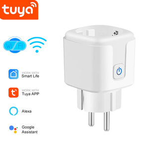Tuya Wifi Smart Socket European Standard Plug 16A with Power Measurement Alexa Voice Mobile Phone Remote Control