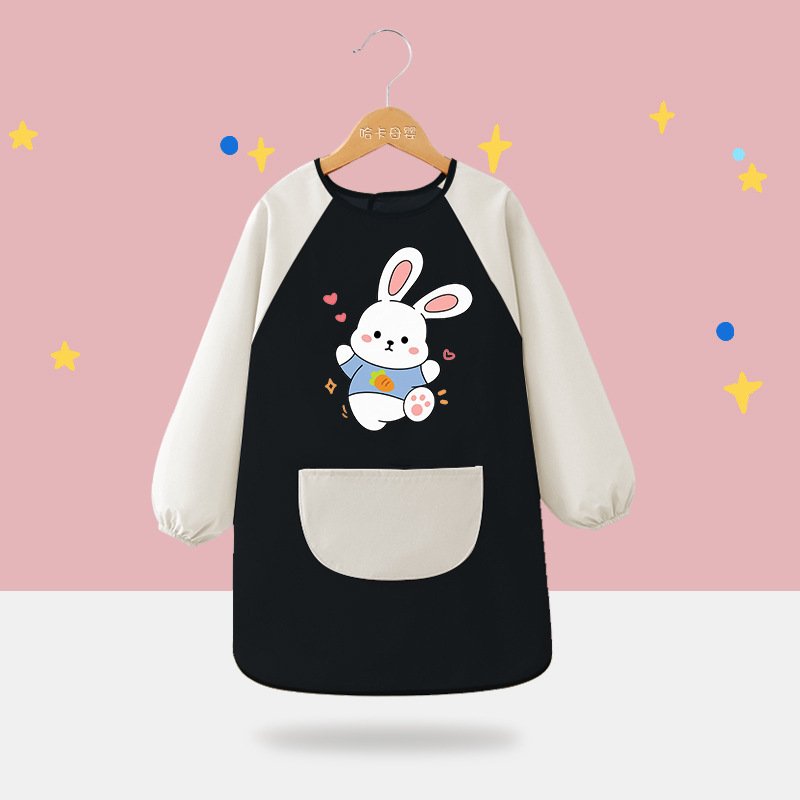 子供用防水絵画服幼稚園プリントスモックスタジオプリント防水逆着用エプロン男の子と女の子用|undefined