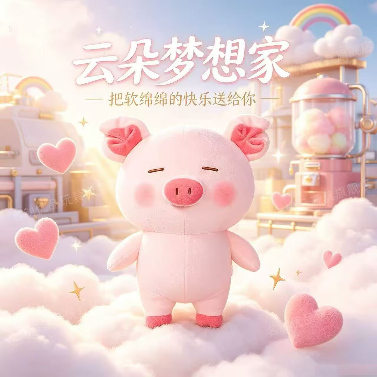 Popular internet celebrity standing pig plush toy, cuddly pillow for sleeping, small pig plush toy, children's gift