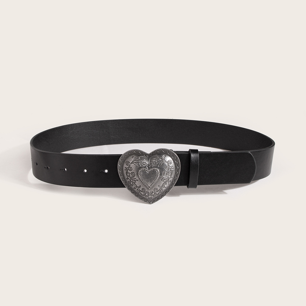 Simple Style Heart Shape Pu Leather Alloy Women's Leather Belts display picture 2