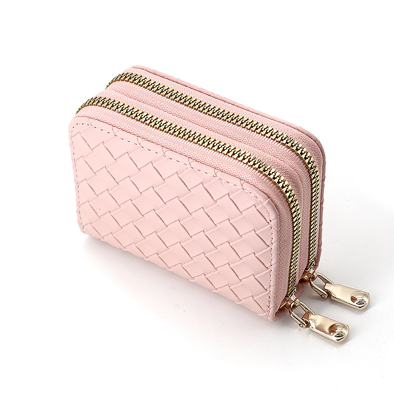 Nueva bolsa de tarjetas de órgano de tejido de moda simple para mujeres bolso de cambio de cremallera multifuncional para hombres anti-damagnetizante cubierta de tarjeta de recogida