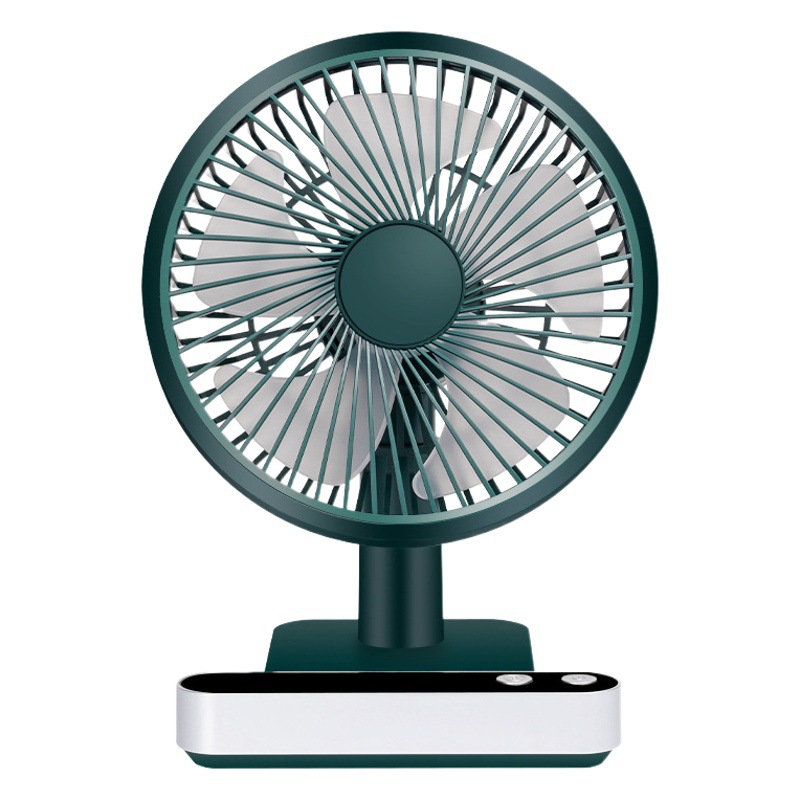 Nuevo sacudiendo la cabeza pantalla digital USB pequeño ventilador recargable escritorio estudiante oficina en casa Luz de bucle de sonido ventilador eléctrico