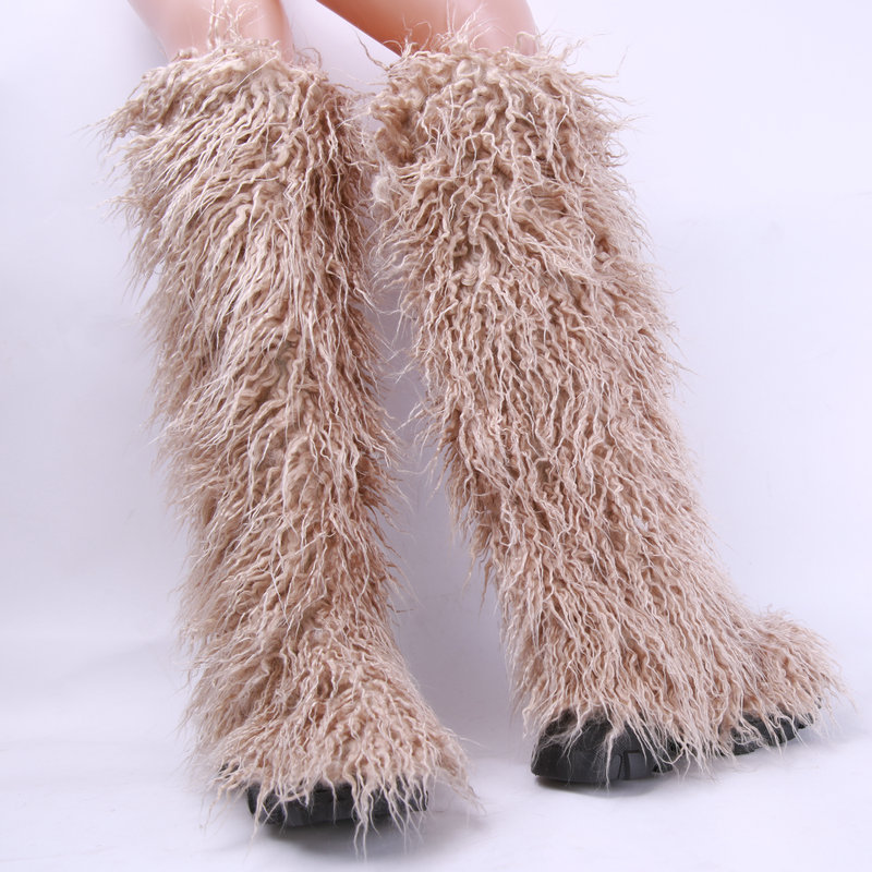 Women's Shoes Boots Plus Velvet Women's Fur Boots Winter New Style Over The Knee Snow Boots Women Winter_voghion.com