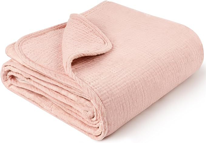 Manta de bebé de algodón de Amazon, edredón de bolsa suave y ligero, manta para padres, manta de siesta, manta de flores rosadas, venta al por mayor