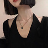 Fashionable universal cute black pendant for leisure, brand necklace, internet celebrity