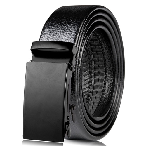 Automatic Buckle Leather Belt Black Face Sports Car Style Waist Bag Edge PVC Wear-Resistant Scratch-Resistant Men's Pants Belt Hot Sale at Street Stalls