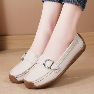 Cross-Border Large Size Women's Shoes, Soft-Soled Slip-On Shoes, Comfortable Casual Shoes, Versatile Beanie Shoes, Mother's Shoes, Loafers