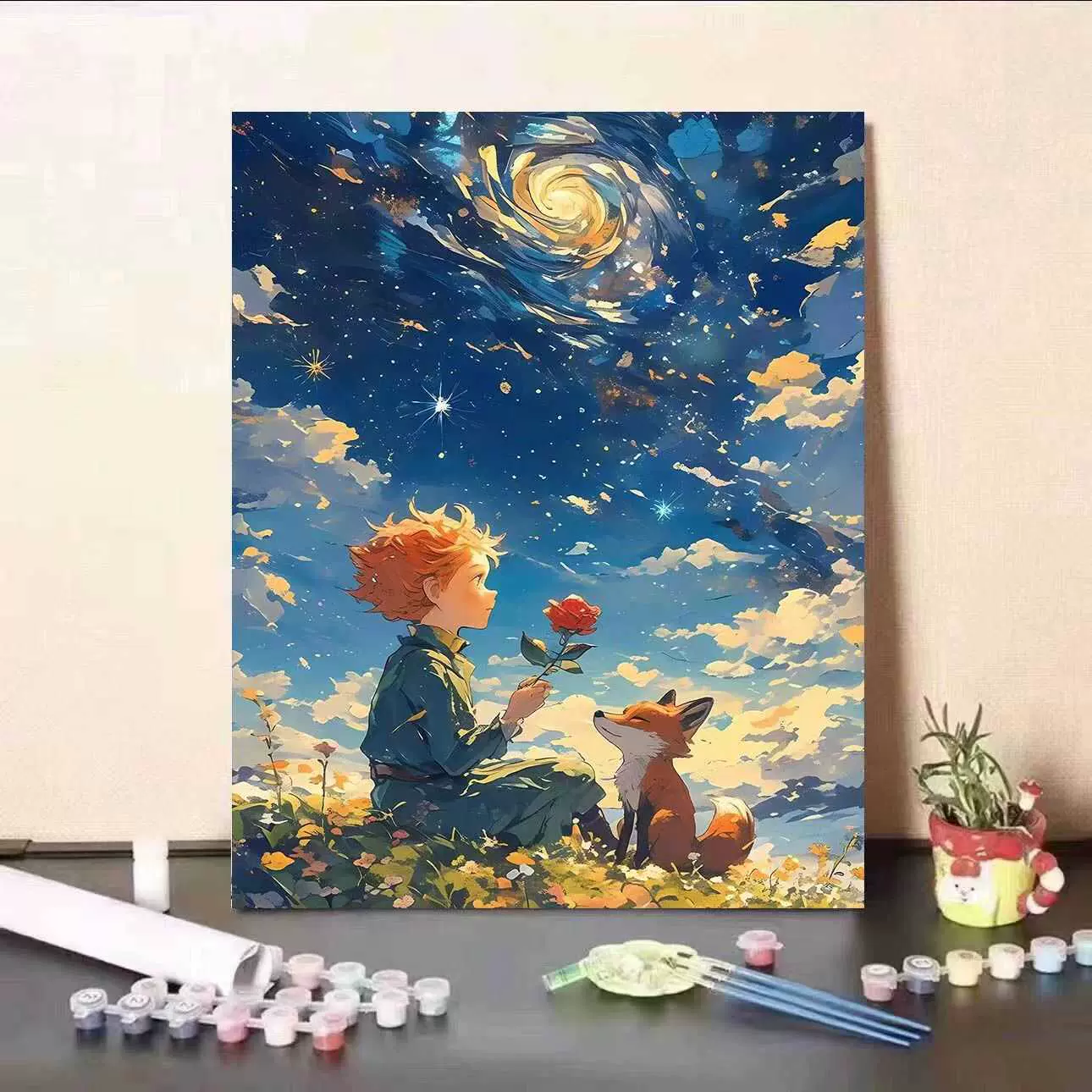 小王子数字油画 可爱卡通治愈系DIY手工涂色油彩丙烯填色挂画批发
