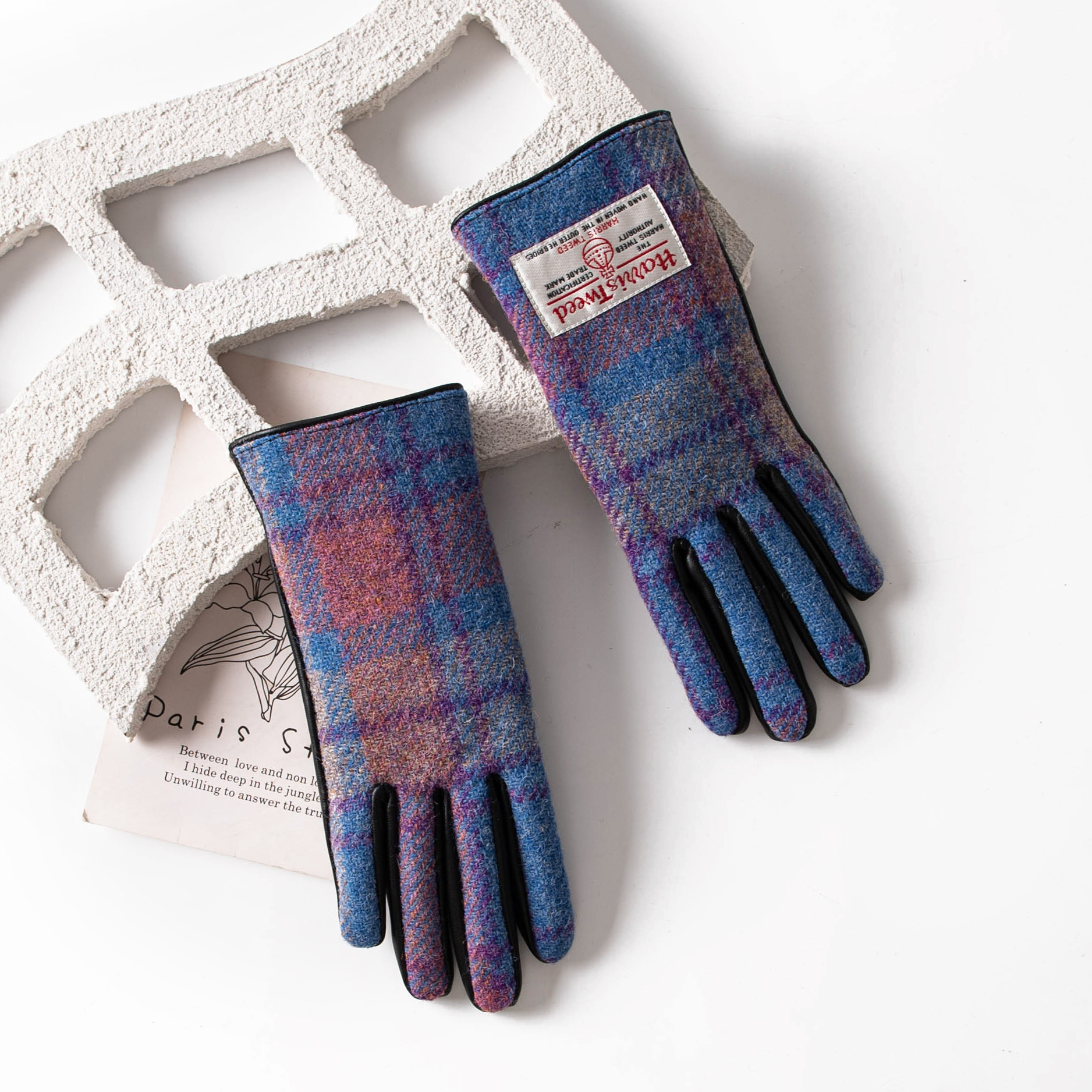 FHH24-8020-6 파란색과 보라색 체크무늬 여성