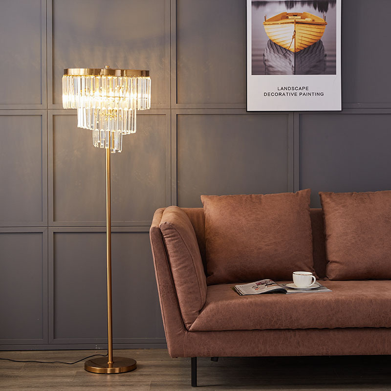 Living Room and Bedroom, Simple and Elegant, Creative and Personalized Crystal Lamps, Post-Modern High-End Sofa Side Floor Lamp, Accessible Luxury