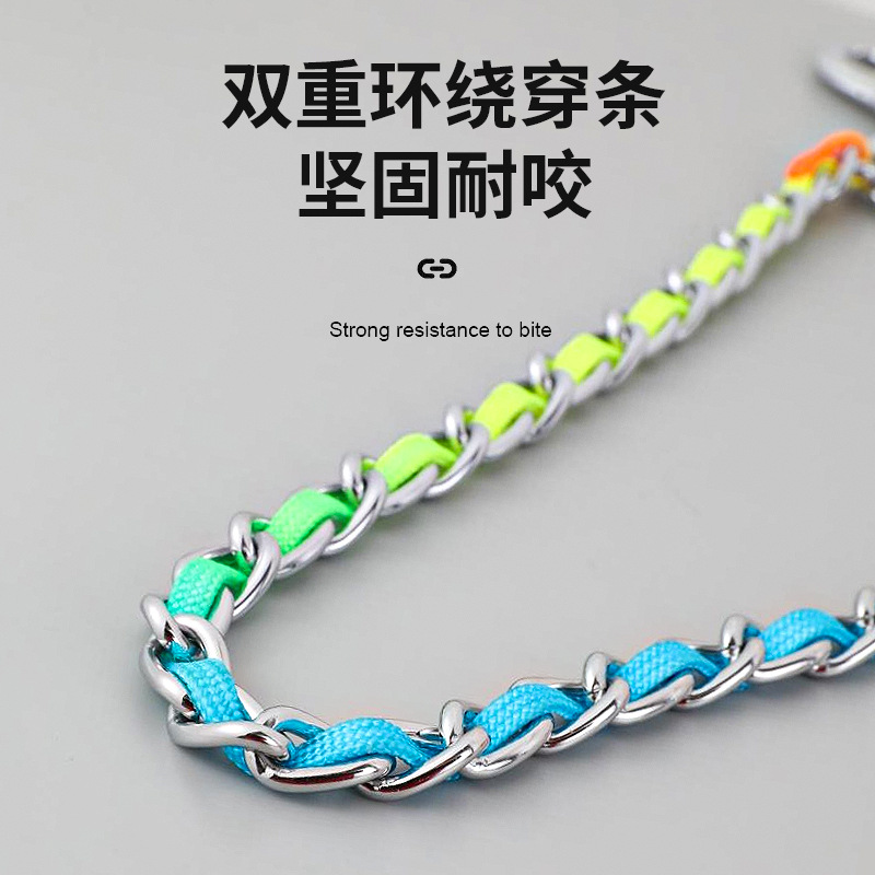 Youlaishi cuerda de tracción para perros manos sin control nailon colorido acero inoxidable cuerda para pasear perros cuerda para perros al por mayor