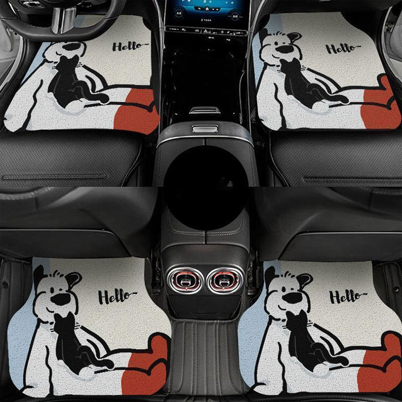 Cartoon cute pet silk loop car floor mats are dirt-resistant, wear-resistant, and easy to clean. Universal fit, available for one-piece drop shipping