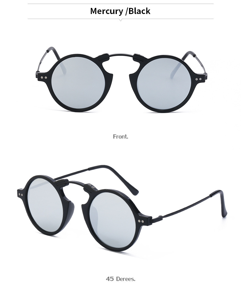 Lunettes de soleil Steam Punk à petite monture pour hommes, lunettes de soleil à monture ronde européenne et américaine pour femmes, tendance et polyvalentes, nouvelle collection 2024_voghion.com